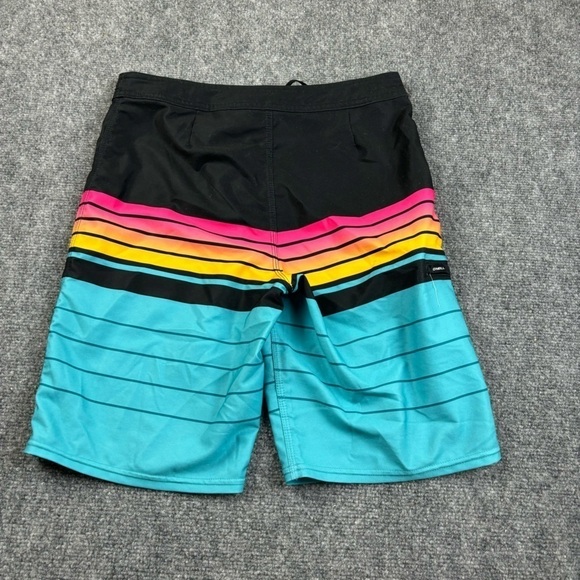 O’NEILL Men’s Hyperfreak Heist Boardshorts swim black/multi color stripe size 28 - Picture 2 of 8